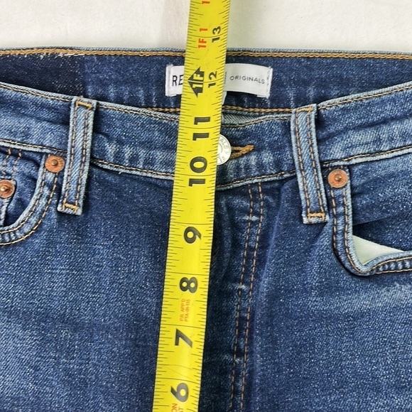 NWT Re/Done Midnight Blue Cotton Blend High Rise Ankle Crop Denim Jeans Size 27 - Picture 3 of 11
